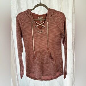 Arizona Jean Company Lace-Up Hoodie in Terracotta | Size Medium
